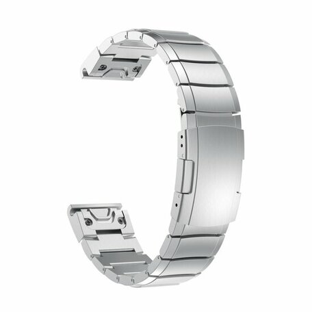 Edelstahl-Gliederarmband - Silber - Garmin Fenix 7 / 6 / 5