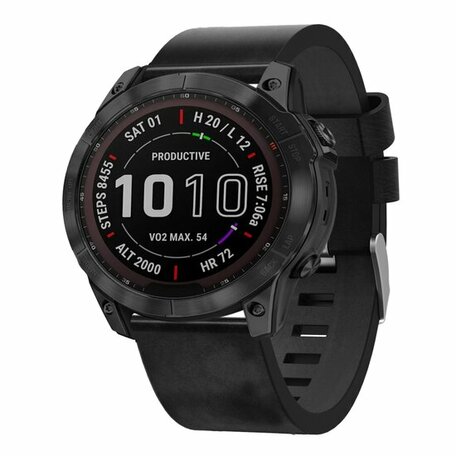 Lederband - Schwarz - Garmin Quatix 7X / 6X & Tactix 7 (pro)
