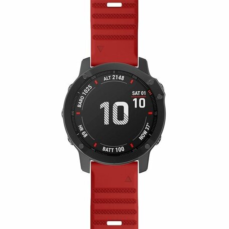 Silikonband - Rot - Garmin Quatix 7X / 6X & Tactix 7 (pro)