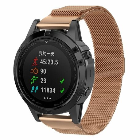 Milanaise Armband - Rose gold - Garmin Quatix 7X / 6X & Tactix 7 (pro)