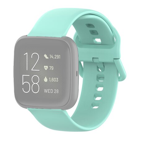 Fitbit Versa 1 / 2 & Lite Silikon-Sportband mit Schnallenverschluss - Mintgrün - Größe: Large