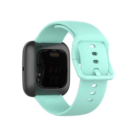 Fitbit Versa 1 / 2 & Lite Silikon-Sportband mit Schnallenverschluss - Mintgrün - Größe: Large