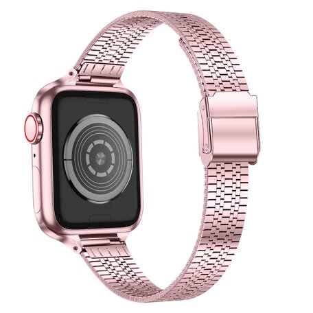 Edelstahl Slim Fit Armband - Rosa - Passend für Apple Watch 42mm / 44mm / 45mm / 49mm