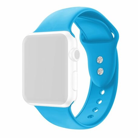 Silikon-Sportband - Blau - Doppeldruckknopf-Verschluss - Geeignet für Apple Watch 42mm / 44mm / 45mm / 49mm