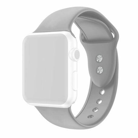 Silikon-Sportband - Grau - Doppeldruckknopf-Verschluss - Geeignet für Apple Watch 42mm / 44mm / 45mm / 49mm