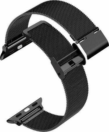Milanaise Loop Armband - Schwarz - Geeignet für Apple Watch 42mm / 44mm / 45mm / 49mm