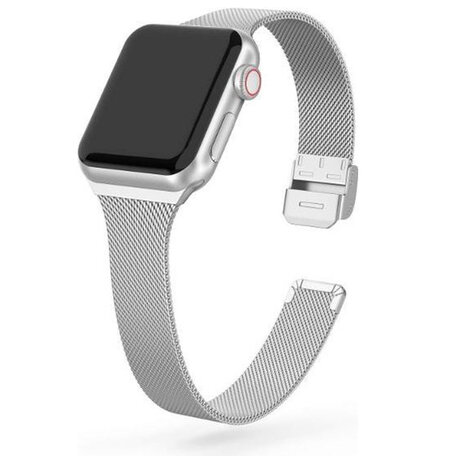 Milanaise Slim Fit Armband - Silber - Geeignet für Apple Watch 42mm / 44mm / 45mm / 49mm