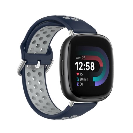 Fitbit Versa 3 & 4 / Sense 1 & 2 - Sport Edition - Groß - Dunkelblau + Grau