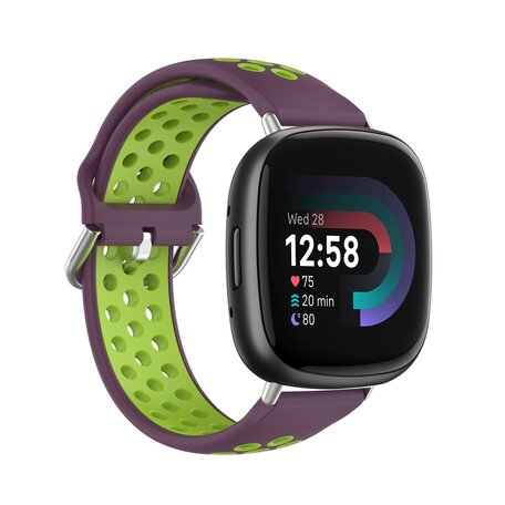 Fitbit Versa 3 & 4 / Sense 1 & 2 - Sport Edition - Groß - Lila + grün