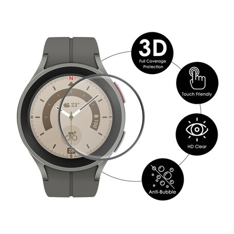 Bildschirmschutz - Vollständige Abdeckung - Geeignet für die Samsung Galaxy Watch 5 Pro - 45mm