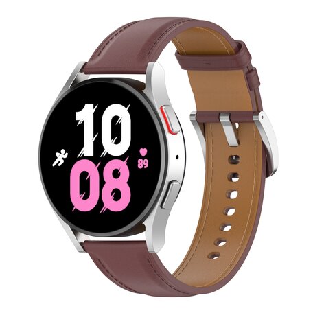 Samsung Galaxy Watch 5 Pro - 45mm - Luxus-Lederarmband - Dunkelbraun