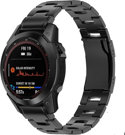 Titanium Gliederarmband - Schwarz - Garmin Approach S60 & S62 / Instinct / Instinct 2 (Solar)