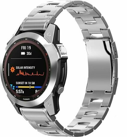 Titanium Gliederarmband - Silber - Garmin Approach S60 & S62 / Instinct / Instinct 2 (Solar)