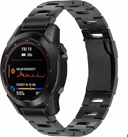 Titan-Gliederband - Schwarz - Garmin Quatix 7X / 6X & Tactix 7 (pro)