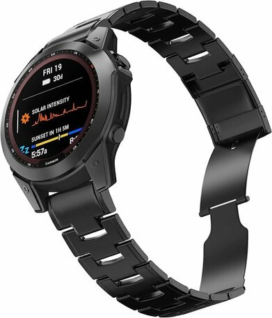 Titan-Gliederband - Schwarz - Garmin Quatix 7X / 6X & Tactix 7 (pro)