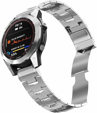 Titanium Gliederarmband - Silber - Garmin Fenix 7X / 6X / 5X