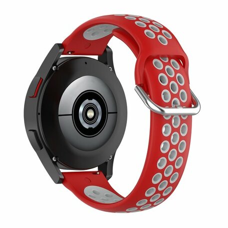 Silikon-Sportband mit Schnalle - Rot + Grau - Samsung Galaxy Watch 5 (Pro) - 40mm / 44mm / 45mm