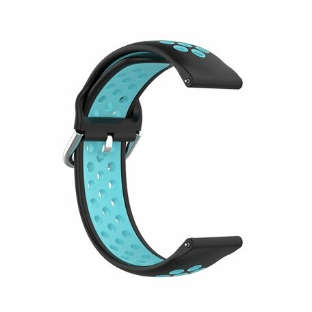 Silikon-Sportband mit Schnalle - Schwarz + Blau - Samsung Galaxy Watch 5 (Pro) - 40mm / 44mm / 45mm