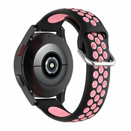 Silikon-Sportband mit Schnalle - Schwarz + Rosa - Samsung Galaxy Watch 5 (Pro) - 40mm / 44mm / 45mm