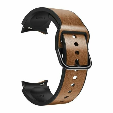 2 in 1 Silikon/Lederband - Braun - Samsung Galaxy Watch 5 (Pro) - 40mm / 44mm / 45mm