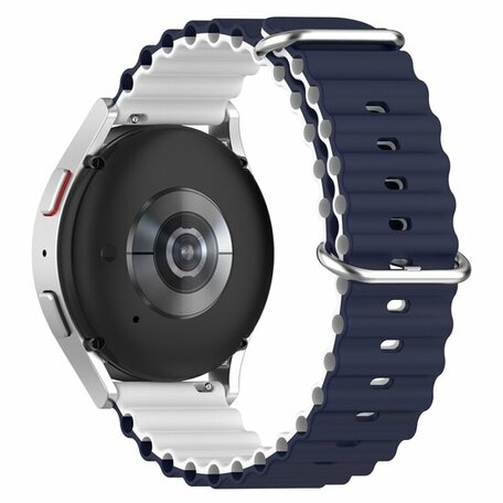 Samsung Galaxy Watch - 46mm / Samsung Gear S3 - Ocean Style Armband - Dunkelblau / Weiß