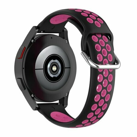 Samsung Galaxy Watch - 46mm / Samsung Gear S3 - Silikon-Sportarmband mit Schnalle - Schwarz + Rosa