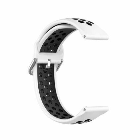 Samsung Galaxy Watch - 46mm / Samsung Gear S3 - Silikon-Sportarmband mit Schnalle - Weiß + Schwarz
