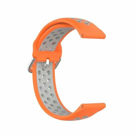 Samsung Galaxy Watch - 46mm / Samsung Gear S3 - Silikon-Sportarmband mit Schnalle - Orange + Grau