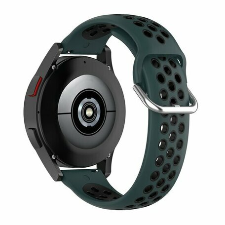 Samsung Galaxy Watch - 46mm / Samsung Gear S3 - Silikon-Sportarmband mit Schnalle - Dunkelgrün + Schwarz