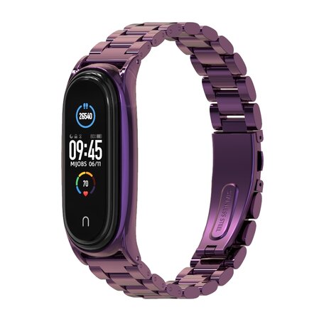 Metallgliederarmband für Xiaomi Mi Band 3/4/5/6/7 - Lila