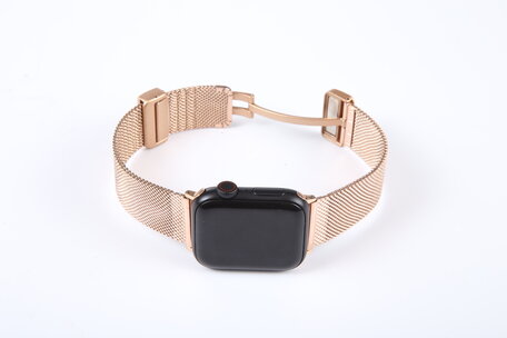 Milanaise-Armband mit faltbarem Magnetverschluss - Champagner Gold - Passend für Apple Watch 38mm / 40mm / 41mm