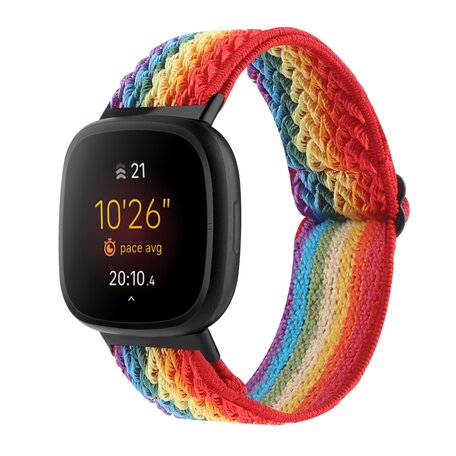 Fitbit Versa 3/4 & Sense 1/2 Nylon-Laufband - Multicolour (Regenbogen)