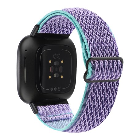 Fitbit Versa 3/4 & Sense 1/2 Nylon Laufband - Lila mit hellblau