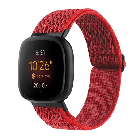 Fitbit Versa 3/4 & Sense 1/2 Nylon Laufband - Rot