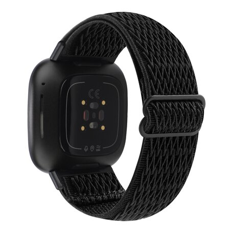 Fitbit Versa 3/4 & Sense 1/2 Nylon Laufband - Schwarz