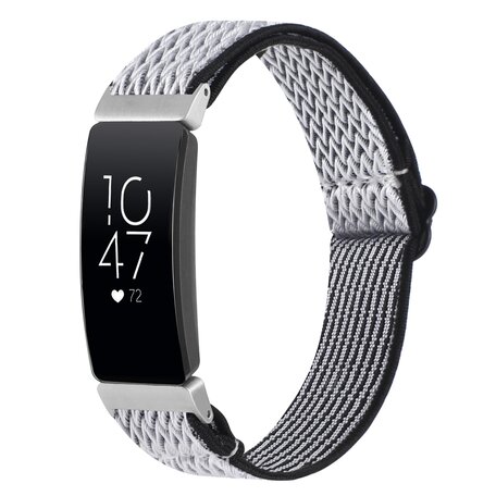 FitBit Inspire 2 Elastisches Solo-Schleifen-Nylonband - Schwarz/Weiß