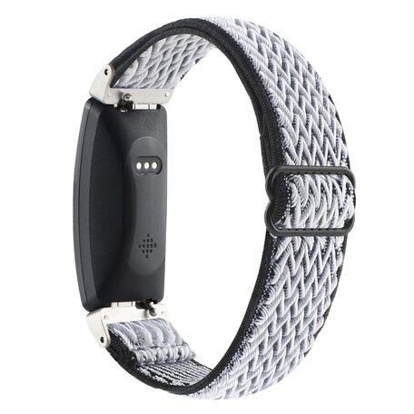 FitBit Inspire 2 Elastisches Solo-Schleifen-Nylonband - Schwarz/Weiß