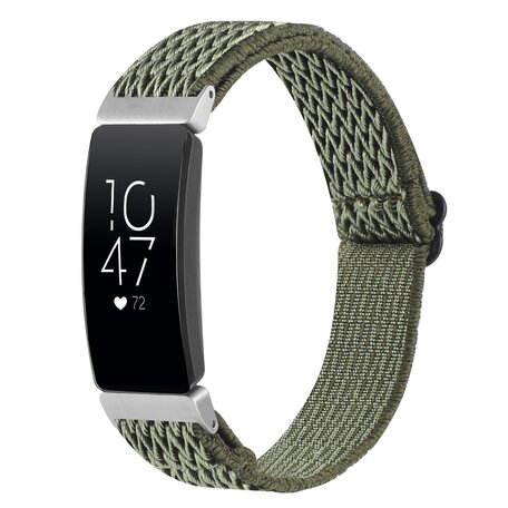 FitBit Inspire 2 Elastisches Solo-Schleifen-Nylonband - Dunkelgrün