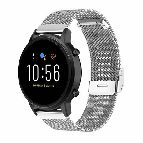 Garmin Vivoactive 4s / Venu 2s / Vivomove 3s / Forerunner 255s - Milanaise Armband mit Clipverschluss - Silber