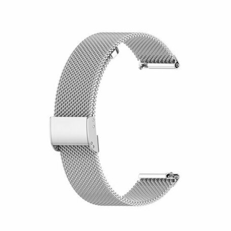 Garmin Vivoactive 4s / Venu 2s / Vivomove 3s / Forerunner 255s - Milanaise Armband mit Clipverschluss - Silber