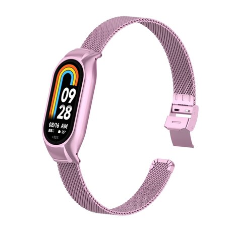 Milanaise Band mit Gehäuse - Rosa - Xiaomi Smart band 8