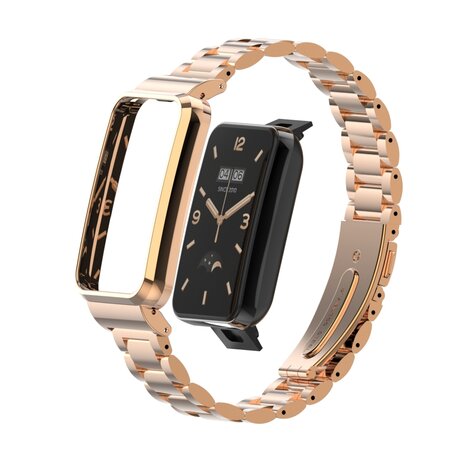 Metallgliederband mit Gehäuse - Champagner Gold - Xiaomi Smart band 7 Pro