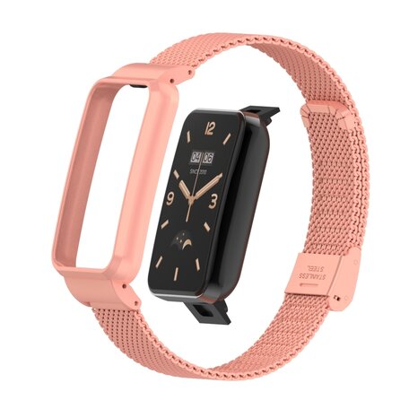 Milanaise Band mit Gehäuse - Rosa - Xiaomi Smart band 7 Pro