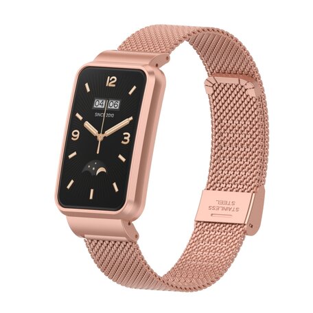 Milanaise Band mit Gehäuse - Rose gold - Xiaomi Smart band 7 Pro