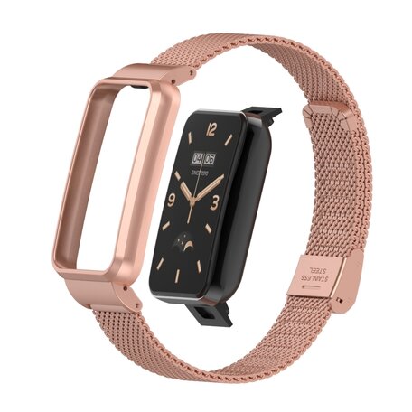 Milanaise Band mit Gehäuse - Rose gold - Xiaomi Smart band 7 Pro