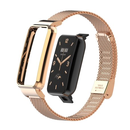 Milanaise Band mit Gehäuse - Champagner Gold - Xiaomi Smart band 7 Pro