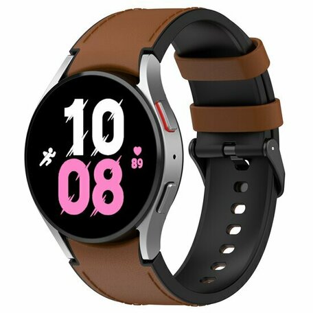 Leder + Silikonband - Small - Braun - Samsung Galaxy Watch 6 - 40mm & 44mm