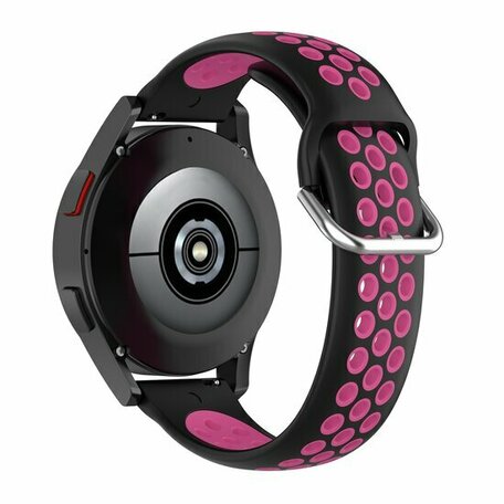 Silikon-Sportband mit Schnalle - Schwarz + Rosa - Samsung Galaxy Watch 6 - 40mm & 44mm