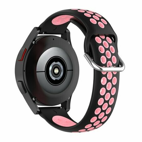 Silikon-Sportband mit Schnalle - Schwarz + Rosa - Samsung Galaxy Watch 6 - 40mm & 44mm