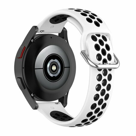 Silikon-Sportband mit Schnalle - Weiß + Schwarz - Samsung Galaxy Watch 6 - 40mm & 44mm